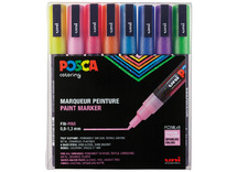 Stiften - verfstiften - Posca PC3M - glitter - set van 8 assorti