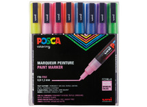 Stiften - verfstiften - Posca - PC3M - glitter - set van 8 assorti