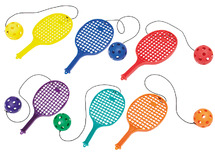 Balspellen - rackets met bal - elastobal - assortiment van 6