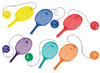 Balspellen - rackets met bal - elastobal - set van 6 assorti