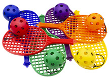 Balspellen - rackets met bal - elastobal - set van 6 assorti