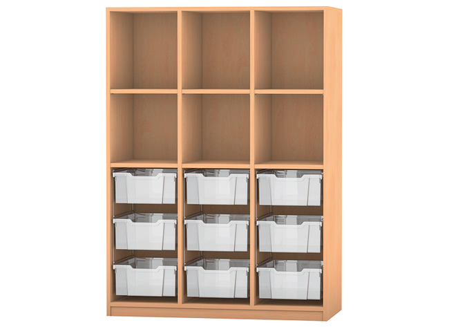 ARMOIRE FLEXEO, 3 COLONNES DE CAISSES/COMPARTIMENTS SANS PORTE