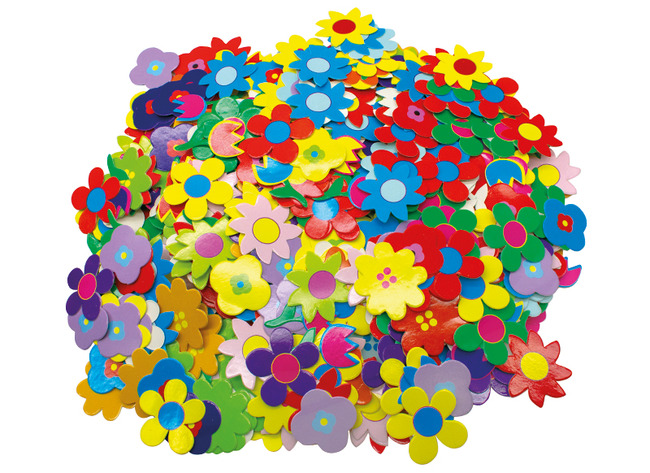 Decoratie - bloemen - glanzend - karton - set van 1250 assorti
