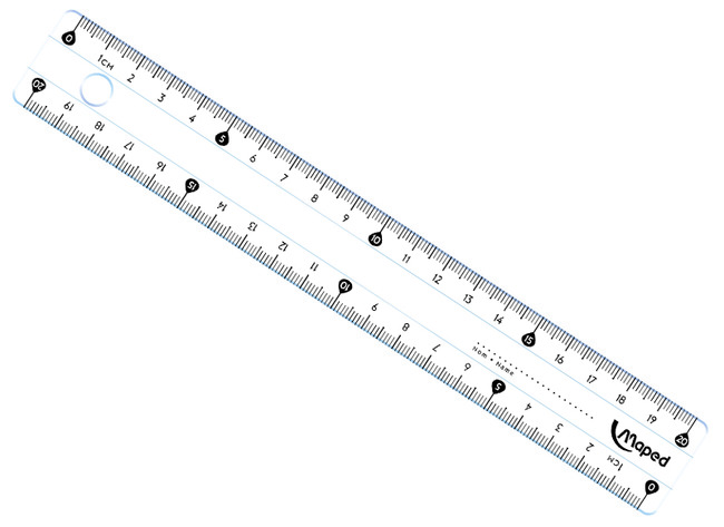 Latten - meetlat - Maped Classic - kunststof - 20 cm - per stuk