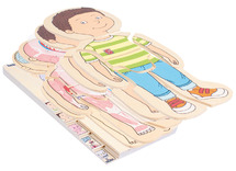 Puzzel - lagenpuzzel - Beleduc - menselijk lichaam - anatomie - 5 lagen - hout - jongen - per stuk