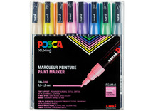 Stiften - verfstiften - Posca PC3M - pastel - set van 8 assorti