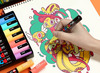 Stiften - verfstiften - Posca - PC3M - pastel - set van 8 assorti