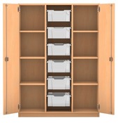 KAST FLEXEO - 3 KOLOMMEN KISTEN MIDDEN - MET DEUREN
