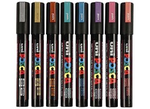 Stiften - verfstiften - Posca - PC5M - metallic - set van 8 assorti