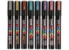 Stiften - verfstiften - Posca - PC5M - metallic - set van 8 assorti