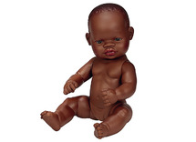 Poppen - babypop - Miniland - zonder haar - 32 cm - afrikaans meisje - per stuk