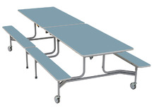 Tafel - vouwtafel - SICO - rechthoekig - 12 personen - 307 x 138 cm - vaste bank - per stuk