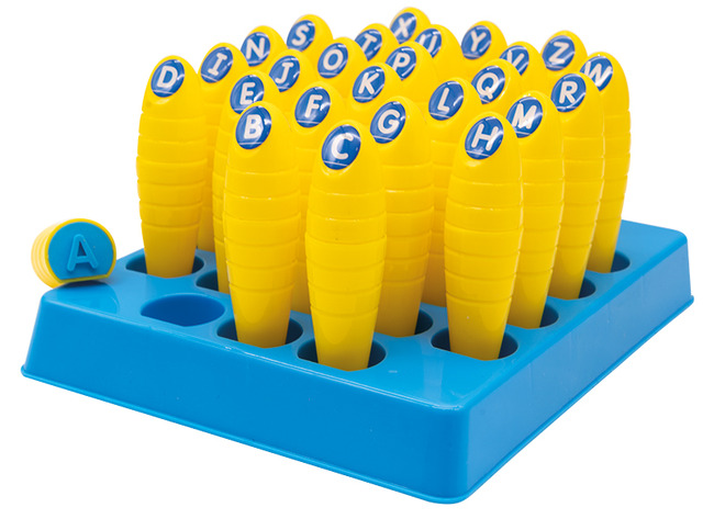 Stempels - letterstempels - Stamping Sticks - hoofdletters - plastic - met stempelhouder - 13 cm - set van 26