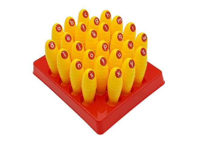 Stempels - letterstempels - Stamping Sticks - kleine letters - plastic - met stempelhouder - 13 cm - set van 26