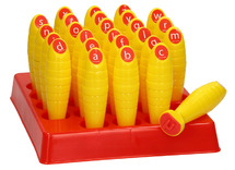 Stempels - letterstempels - Stamping Sticks - kleine letters - plastic - met stempelhouder - 13 cm - set van 26