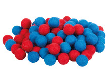 Vilten bolletjes - rekenen - rood - blauw - set van 100