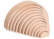 Open-ended - regenboog - hout - naturel - per set