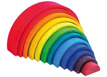 Open-ended - regenboog - hout - gekleurd - per set