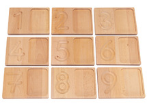 Rekenen - cijfersbordjes - hout - per set