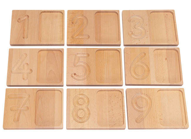 Rekenen - cijfersbordjes - hout - per set