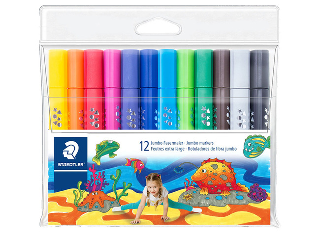 Stiften - kleurstiften - Staedtler Noris Jumbo - driekantig - set van 12