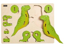 Puzzel - 3D - dino - hout - 10 stukjes - per stuk