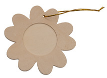 Hangers - hout - bloemen met fotolijst - set van 6