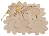 Hangers - hout - bloemen met fotolijst - set van 6