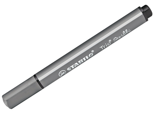 Stiften - kleurstiften - Stabilo Trio Scribbi - 2 mm - lichtgrijs - set van 5