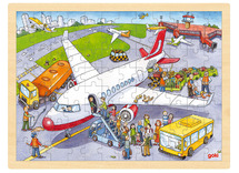 Puzzel - themapuzzel - Goki - luchthaven - 96 stukjes - hout - per stuk