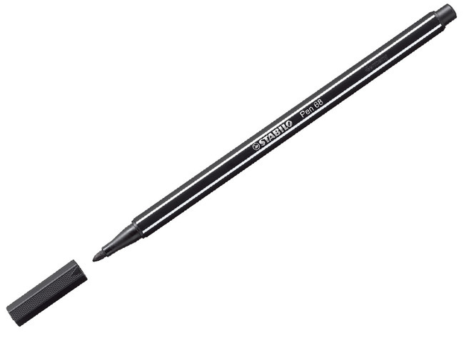 Stift - kleurstift - Stabilo Pen 68 - 1 mm - zwart - set van 10