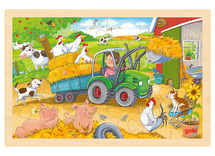 Puzzel - themapuzzel - Goki - boerderij - 24 stukjes - hout - per stuk