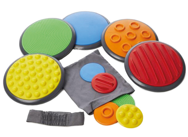 Voelstenen - tactiele schijven - sensorische schijven - set van 5 assorti