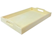Dienblad - hout - met handvaten - per stuk