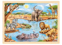Puzzel - themapuzzel - Goki - savanne - 96 stukjes - hout - per stuk