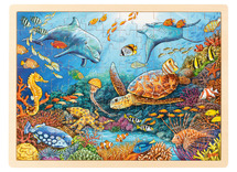 Puzzel - themapuzzel - Goki - onder zee - 96 stukjes - hout - per stuk
