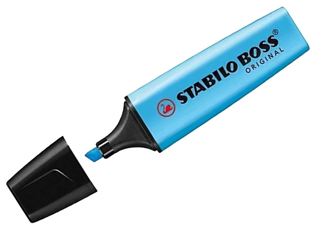 Stiften - markeerstiften - Stabilo Boss Original - blauw - set van 10