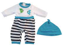 Poppen - kleding - Miniland - speelkledij - 32 cm - pakje blauw - per set