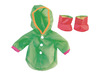 Poppen - kleding - Miniland - speelkledij - pakje blauw, speelkleedje roze, regenjas - 32 cm - per set