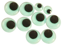 Decoratie - wiebelogen - glow-in-the-dark - zelfklevend - rond - set van 300 assorti