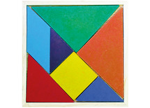 Kleur en vorm - tangram - hout - groot - per set
