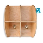 GARDEROBE - KAPSTOK - WAND - ROND - 2 HAKEN - MELAMINE