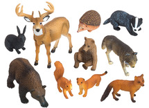 Speelgoed dieren - bosdieren - set van 10 assorti