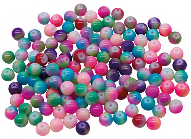 Parels - kralen - regenboogkleuren - 1,2 cm diameter - set van 200 assorti
