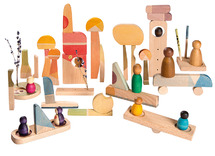Open-ended - Grapat Happy Place - kleur en vorm - hout - set van 40 assorti
