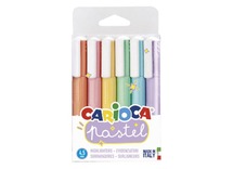 Markeerstiften - fluostiften - Carioca - pastelkleuren - 4,5 mm - set van 6