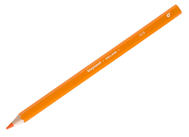 Potloden - kleurpotloden - Bruynzeel Mega - zeshoekig - dik - etui - oranje - set van 10