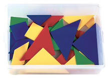 Kleur en vorm - tangram - met kistje - assortiment van 28