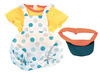 Poppen - kleding - Miniland - lente/zomer - jeanspakje meisje, pofbroek jongen, pofbroek meisje - 38 cm - per set