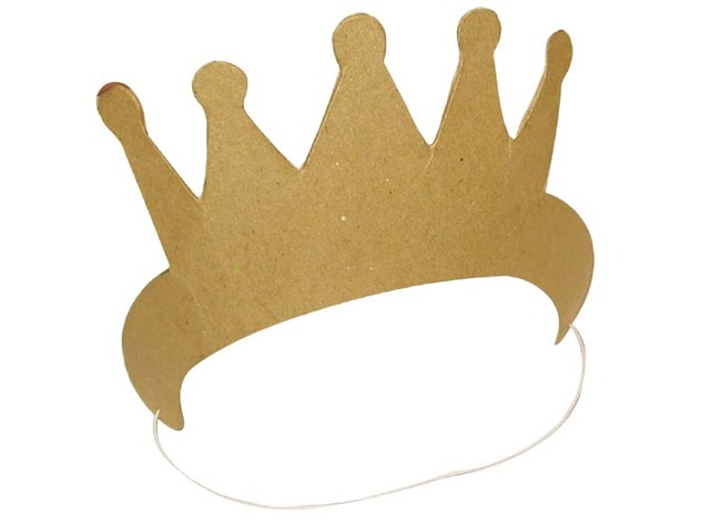 Kroon - papier mache - met elastiek - prinses - per stuk
